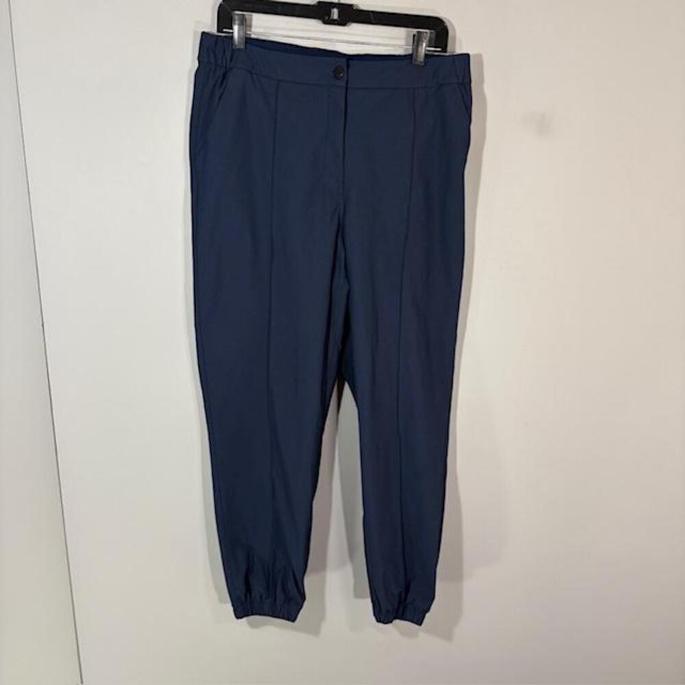 Lululemon Jogger Pants Womens 31 Blue Woven Elastic Cuff Athletic Stretch